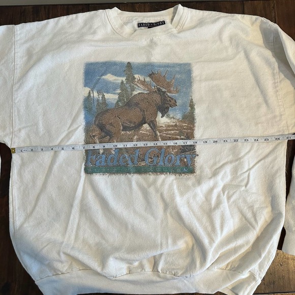 Vintage Faded Glory made in USA 100% cotton moose graphic sweatshirt size XL - Picture 7 of 11